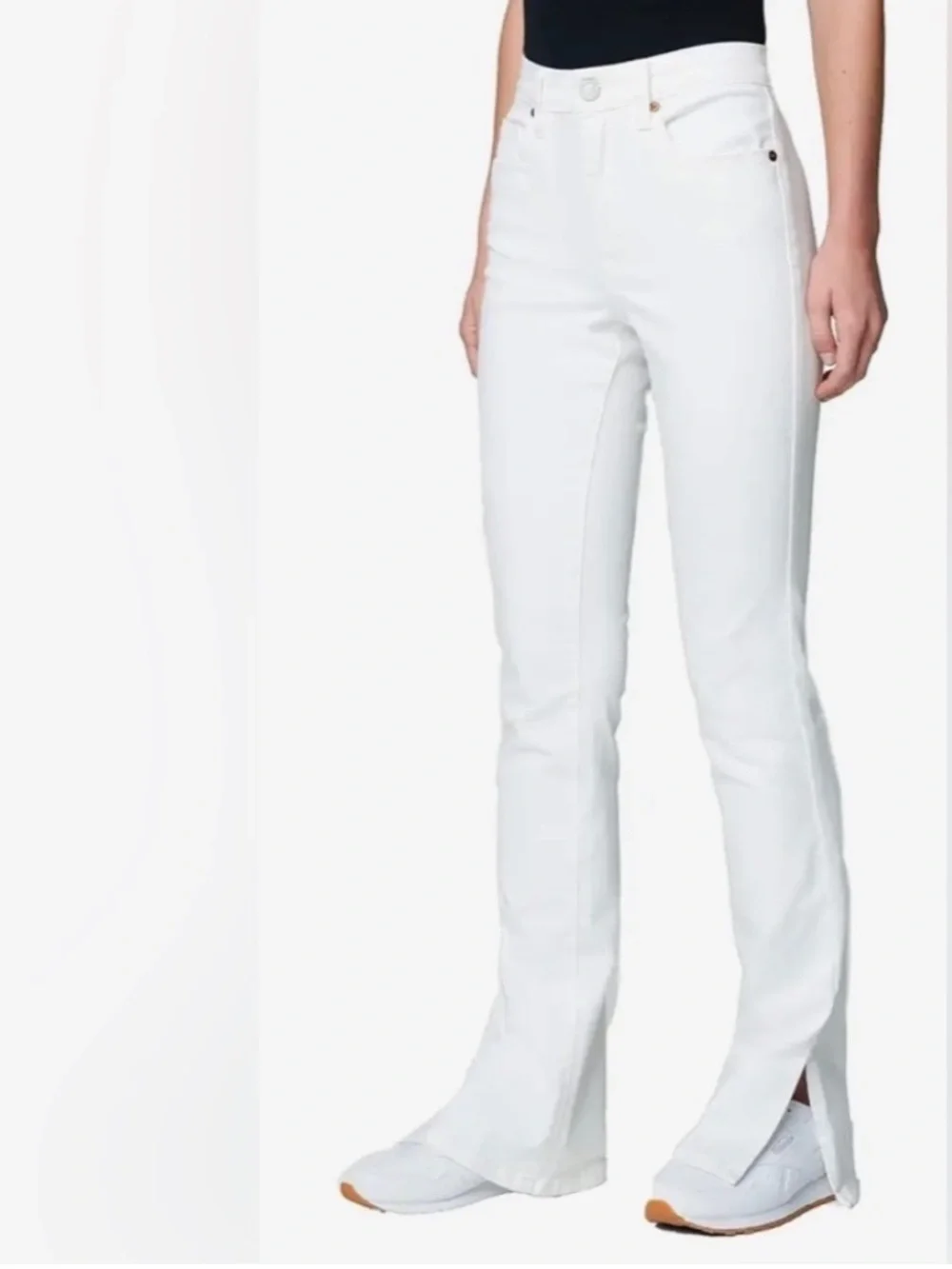 Blank NYC NWT Hoyt Hi Rise Mini Flare Vodka Soda Pants Side Slit White Jeans- 27